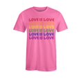 thumbnail image 1 of S4E Men's Love is Love Rainbow Gay Pride T-Shirt Large Azalea Pink, 1 of 4