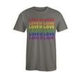 thumbnail image 1 of S4E Men's Love is Love Rainbow Gay Pride T-Shirt Medium Charcoal, 1 of 4