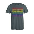 thumbnail image 1 of S4E Men's Love is Love Rainbow Gay Pride T-Shirt X-Large Dark Heather, 1 of 4