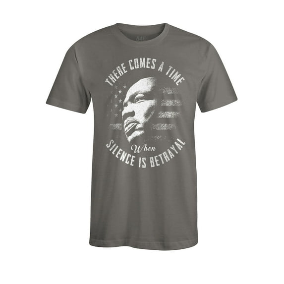 S4E Men's Martin Luther King Jr. Silence is Betrayal T-Shirt XXXXX-Large Charcoal
