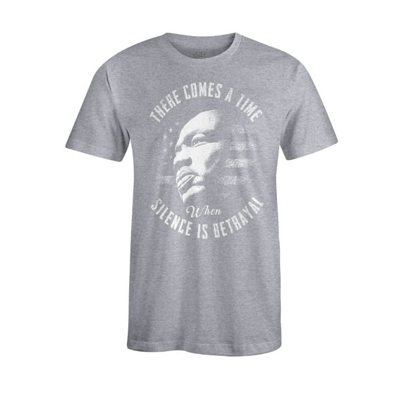 S4E Men's Martin Luther King Jr. Silence is Betrayal T-Shirt XXXXX-Large Sports Grey