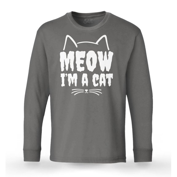 S4E Men's Meow I'm A Cat Long Sleeve ShirtSmall Charcoal