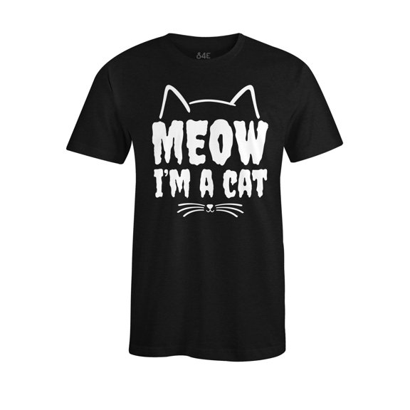 S4E Men's Meow I'm A Cat T-Shirt Large Black