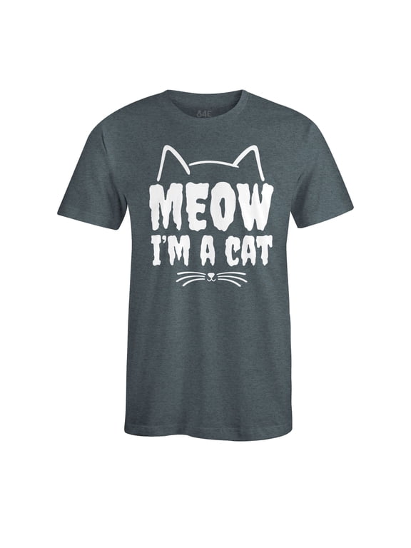 Men's Meow I'm A Cat T-Shirt Large Dark Heather