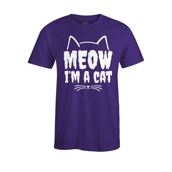 S4E Men's Meow I'm A Cat T-Shirt Small Purple