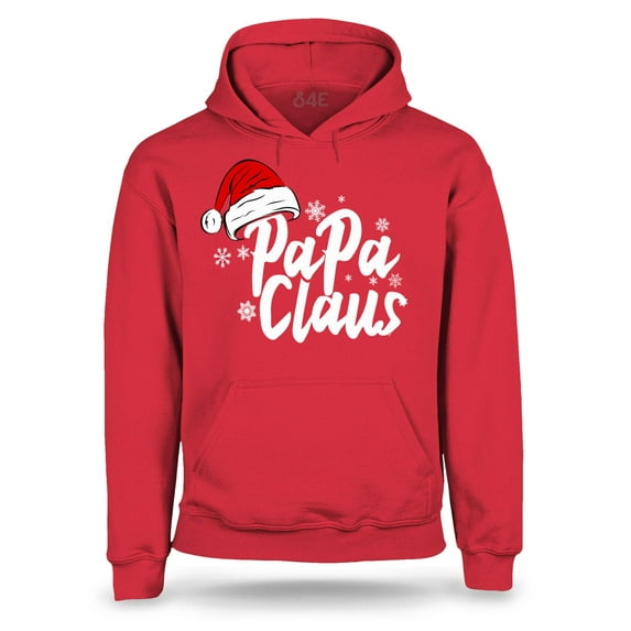 S4E Men's Papa Claus Santa Hat Christmas Hoodie Sweatshirts Medium Red