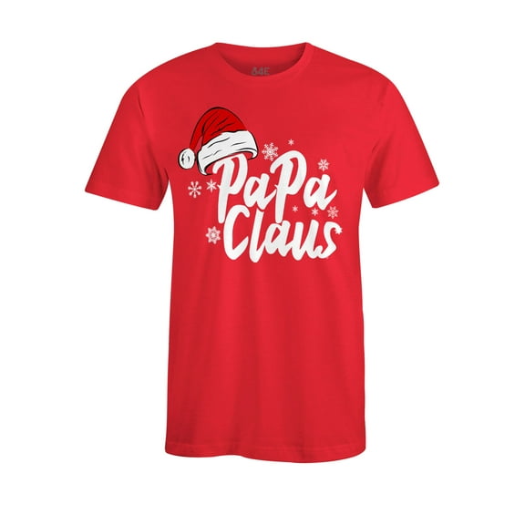 S4E Men's Papa Claus Santa Hat Christmas T-Shirt Medium Red