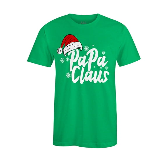 S4E Men's Papa Claus Santa Hat Christmas T-Shirt X-Large Irish Green