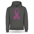 thumbnail image 1 of S4E Men's Pink Ribbon Word Montage Hoodie Sweatshirts Small Charcoal, 1 of 4