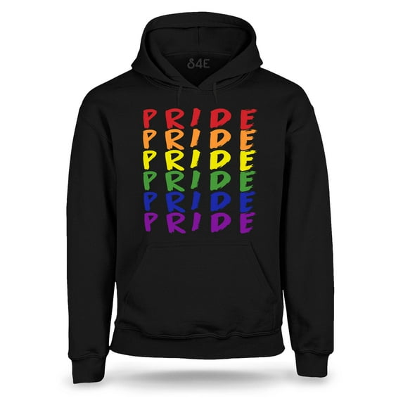 S4E Men's Pride Gay LGBTQ Rainbow Hoodie Sweatshirts Small Black