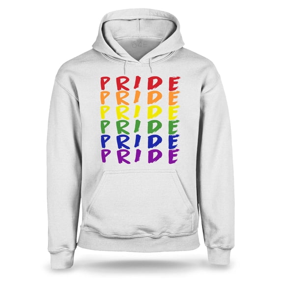 S4E Men's Pride Gay LGBTQ Rainbow Hoodie Sweatshirts XXX-Large White