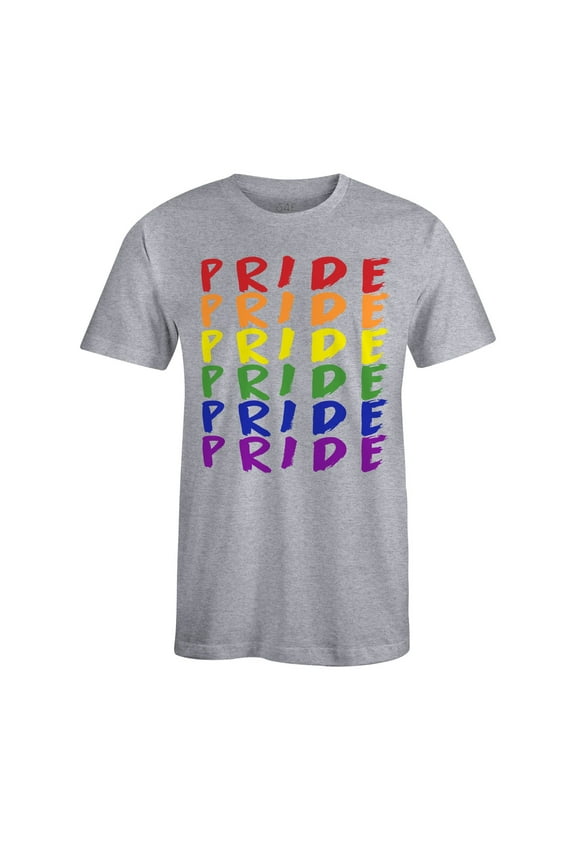 Men's Pride Gay LGBTQ Rainbow T-Shirt Small Sports Grey