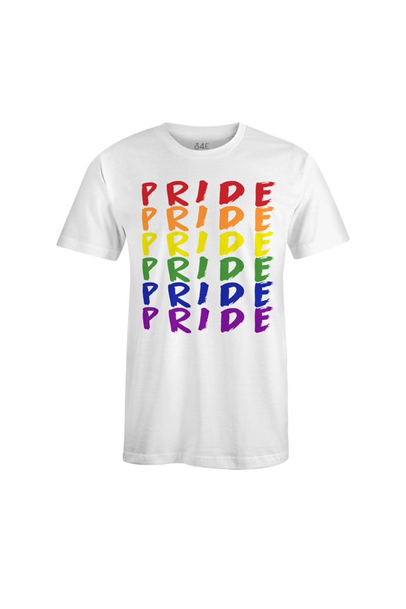Men's Pride Gay LGBTQ Rainbow T-Shirt Small White