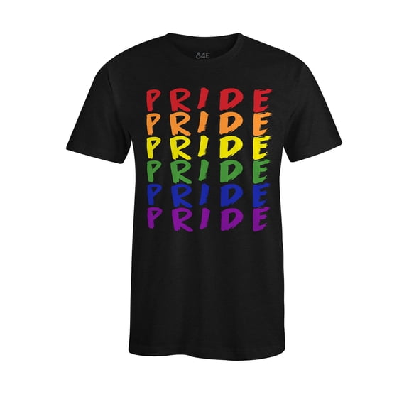 S4E Men's Pride Gay LGBTQ Rainbow T-Shirt X-Large Black