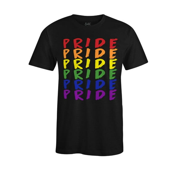 S4E Men's Pride Gay LGBTQ Rainbow T-Shirt XXX-Large Black