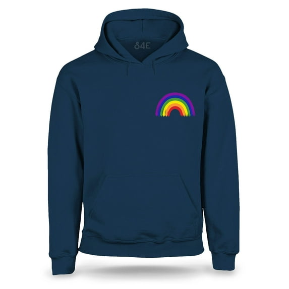 S4E Men's Rainbow Flag LGBTQ Gay Pride Hoodie Sweatshirts Large Navy