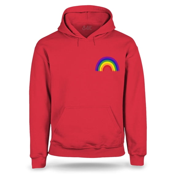 S4E Men's Rainbow Flag LGBTQ Gay Pride Hoodie Sweatshirts Medium Red