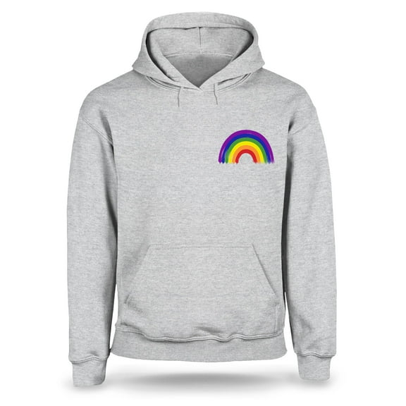 S4E Men's Rainbow Flag LGBTQ Gay Pride Hoodie Sweatshirts X-Large Sports Grey