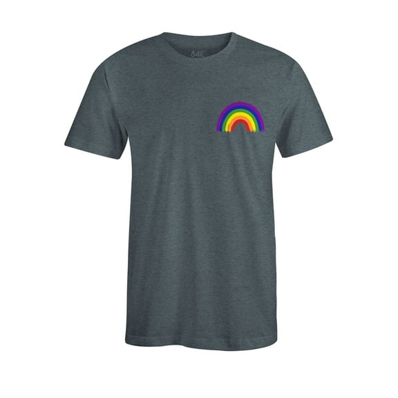 S4E Men's Rainbow Flag LGBTQ Gay Pride T-Shirt Small Dark Heather