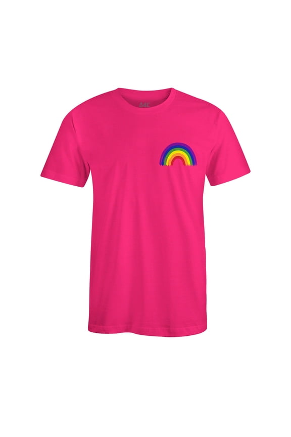 Men's Rainbow Flag LGBTQ Gay Pride T-Shirt Small Heliconia Pink