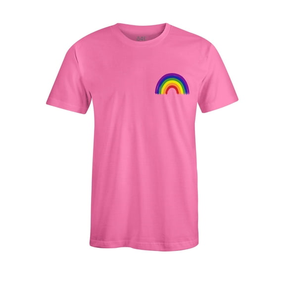 S4E Men's Rainbow Flag LGBTQ Gay Pride T-Shirt X-Large Azalea Pink