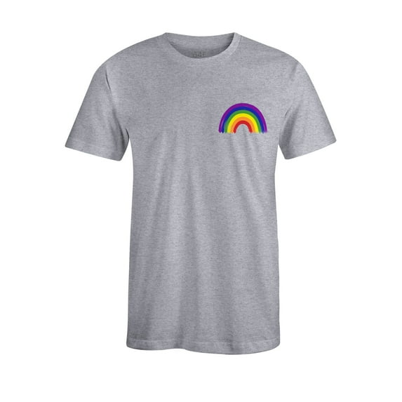 S4E Men's Rainbow Flag LGBTQ Gay Pride T-Shirt X-Large Sports Grey