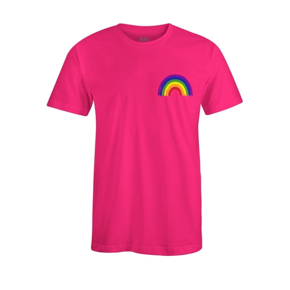 S4E Men's Rainbow Flag LGBTQ Gay Pride T-Shirt XX-Large Heliconia Pink