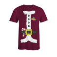 thumbnail image 1 of S4E Men's Santa Suit Elf Christmas Holiday Costume T-Shirt Small Maroon, 1 of 4