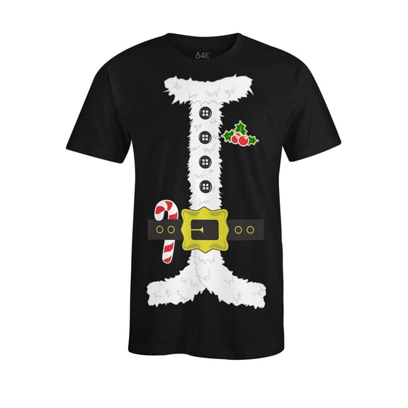 S4E Men's Santa Suit Elf Christmas Holiday Costume T-Shirt XX-Large Black