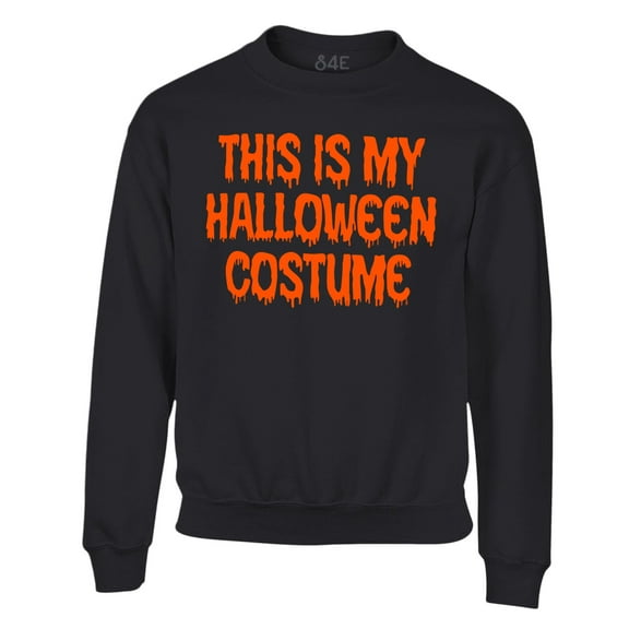S4E Men's This Is My Halloween Costume Easy Simple Last Minute Funny Costume Crewneck Sweatshirt X-Large Black