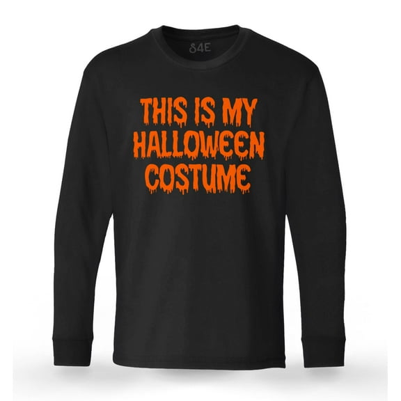 S4E Men's This Is My Halloween Costume Easy Simple Last Minute Funny Costume Long Sleeve ShirtXX-Large Black
