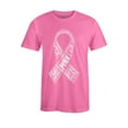 thumbnail image 1 of S4E Men's White Ribbon Word Montage T-Shirt Small Azalea Pink, 1 of 4