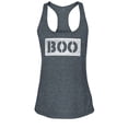 thumbnail image 1 of S4E Women's Distressed Boo Halloween Racerback Slim Fit Medium Charcoal, 1 of 4