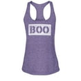 thumbnail image 1 of S4E Women's Distressed Boo Halloween Racerback Slim Fit Medium Purple, 1 of 4