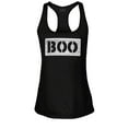 thumbnail image 1 of S4E Women's Distressed Boo Halloween Racerback Slim Fit X-Small Black, 1 of 4