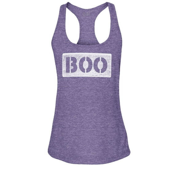 S4E Women's Distressed Boo Halloween Racerback Slim Fit X-Small Purple