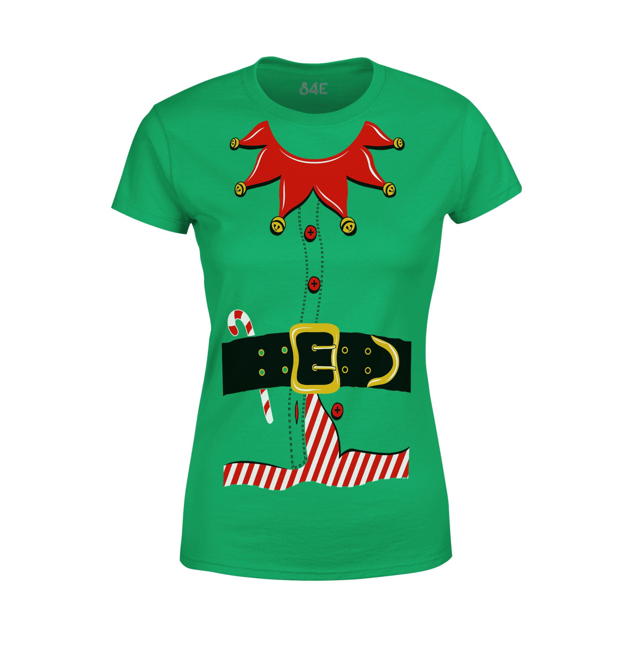 S4E Women's Elf Christmas Holiday Costume T-Shirt XX-Large Irish Green