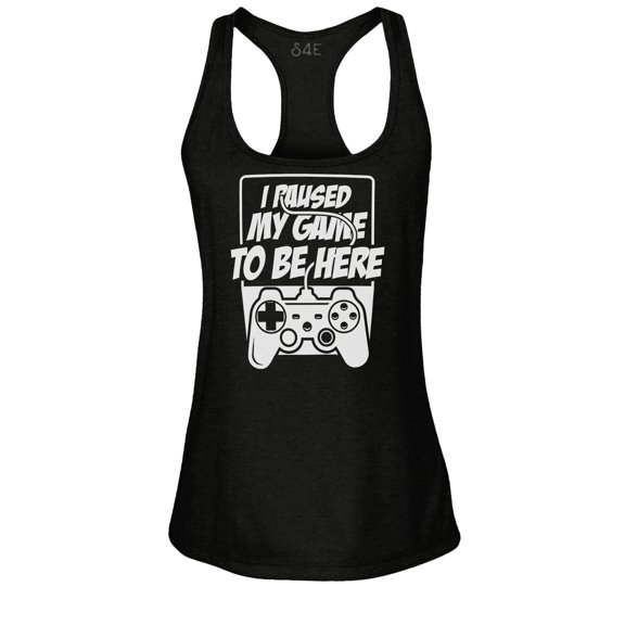 S4E Women's I Paused My Game to Be Here Racerback Slim Fit Small Black