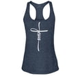 thumbnail image 1 of S4E Women's Jesus Cross Religious Racerback Slim Fit Large Navy, 1 of 4