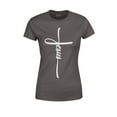thumbnail image 1 of S4E Women's Jesus Cross Religious T-Shirt Large Charcoal, 1 of 4