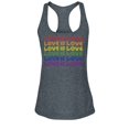 thumbnail image 1 of S4E Women's Love is Love Rainbow Gay Pride Racerback Slim Fit Large Charcoal, 1 of 4