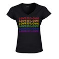 thumbnail image 1 of S4E Women's Love is Love Rainbow Gay Pride Slim Fit V-Neck T-Shirt Large Black, 1 of 4