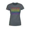 thumbnail image 1 of S4E Women's Love is Love Rainbow Gay Pride T-Shirt XXX-Large Dark Heather, 1 of 4