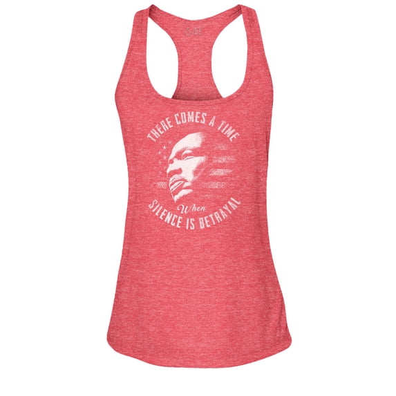 S4E Women's Martin Luther King Jr. Silence is Betrayal Racerback Slim Fit Small Red
