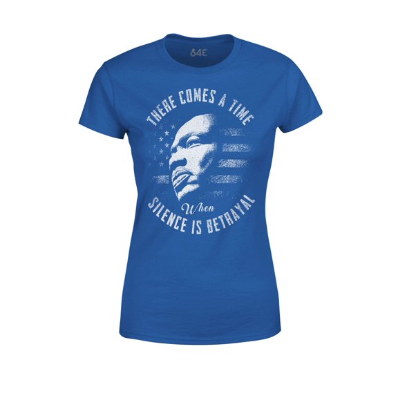 S4E Women's Martin Luther King Jr. Silence is Betrayal T-Shirt X-Large Royal Blue