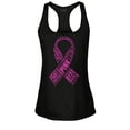 thumbnail image 1 of S4E Women's Pink Ribbon Word Montage Racerback Slim Fit Small Black, 1 of 4