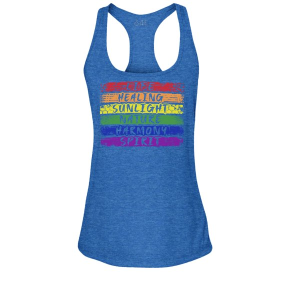 S4E Women's Pride Flag Life Harmony Spirit Racerback Slim Fit Small Royal Blue