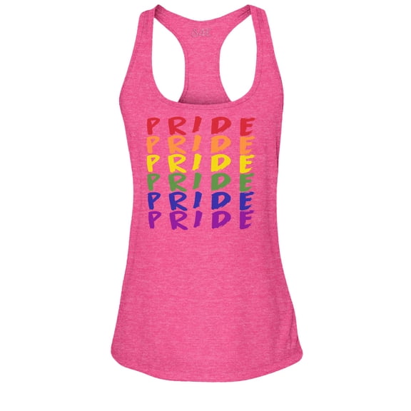 S4E Women's Pride Gay LGBTQ Rainbow Racerback Slim Fit Small Fuchsia
