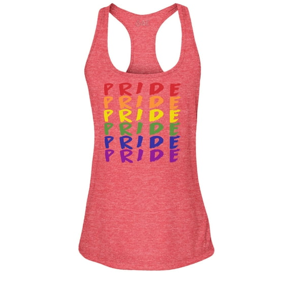 S4E Women's Pride Gay LGBTQ Rainbow Racerback Slim Fit Small Red