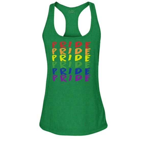 S4E Women's Pride Gay LGBTQ Rainbow Racerback Slim Fit X-Large Kelly Green